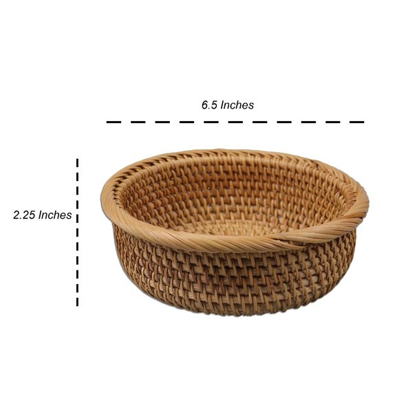 Handmade Stackable Rattan Baskets Set Home Office - Picture 5 of 7